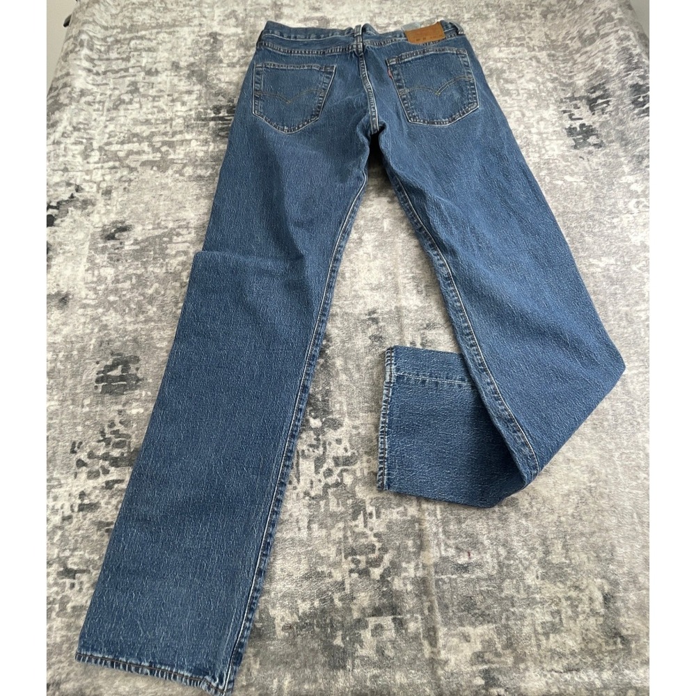 Levi's Mens 34x36 501 '93 Straight Leg Jeans Blue Denim Premium Button Fly - Picture 3 of 15